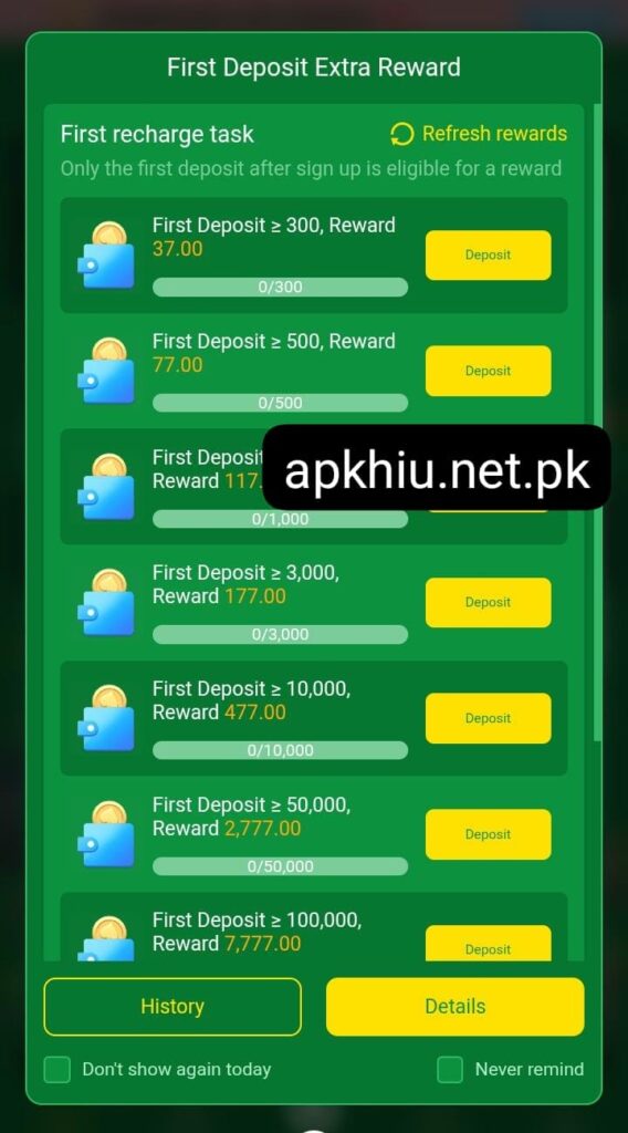 777sk Game deposit bonus offer with first deposit rewards and promotional bonus for Android users